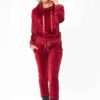 Luxurious velvet joggers set. Close-up shows rich texture, tailored fit, and subtle stitching. Perfect activewear tracksuit f