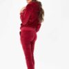 Luxurious velvet joggers set. Close-up shows rich texture, tailored fit, and subtle stitching. Perfect activewear tracksuit f