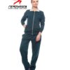 Women's tracksuit: vibrant two-tone design. Soft, slightly shiny fabric, precise stitching. Casual chic style with a relaxed