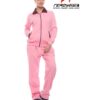 Women's tracksuit: vibrant two-tone design. Soft, slightly shiny fabric, precise stitching. Casual chic style with a relaxed