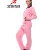 Women's tracksuit: vibrant two-tone design. Soft, slightly shiny fabric, precise stitching. Casual chic style with a relaxed