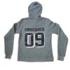 Fitted ladies' sweatsuit in soft heather grey. Skinny leg cut, ribbed cuffs and waistband, subtle topstitching detail visible