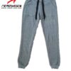 Fitted ladies' sweatsuit in soft heather grey. Skinny leg cut, ribbed cuffs and waistband, subtle topstitching detail visible