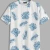 Men's T-shirt with vibrant tropical leaves print. Soft sublimation fabric, clean stitching. Lightweight and breathable, perfe