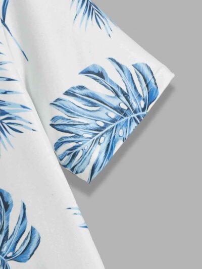 Men's T-shirt with vibrant tropical leaves print. Soft sublimation fabric, clean stitching. Lightweight and breathable, perfe
