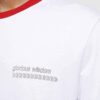 Men's crewneck tee showing custom design area. Soft cotton texture, reinforced stitching. Solid color backdrop highlights per