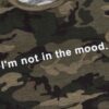 Men's camo tee with bold slogan graphic. Notice the quality stitching and soft cotton texture. Short-sleeved, relaxed fit. -