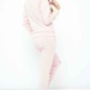 Nude loungewear set. Soft, slightly fuzzy texture. Front zipper pullover and matching pants. Delicate stitching. Comfortable