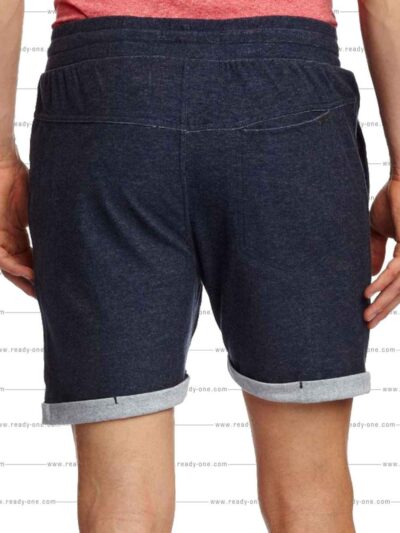 Close-up of lightweight running shorts, breathable polyester fabric texture, reinforced stitching. Ideal for activewear, colo