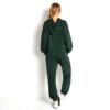 Women's tracksuit set. Soft, breathable fabric with subtle sheen. Athletic fit, clean stitching. Quick-dry sweatpants and jac
