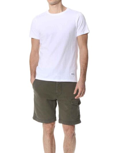 Men's vibrant swim trunks with breathable mesh lining. Close up shows sturdy stitching and quick-drying fabric. Ideal for res