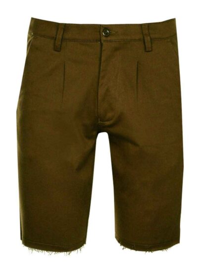 Heavyweight cotton shorts, relaxed fit. Notice the textured fabric, reinforced stitching, and subtle color variations. Casual