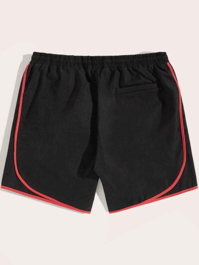 Crimson mesh basketball shorts, textured weave visible. White trim accents. Reinforced stitching. Breathable sport uniform ga
