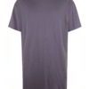 Close-up of a vibrant polyester performance t-shirt. Note the fine, breathable knit, smooth texture, and reinforced stitching