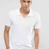 Close-up of open-collar polo shirt; textured fabric, clean stitching, sporty design. Perfect for club uniforms. Team apparel.