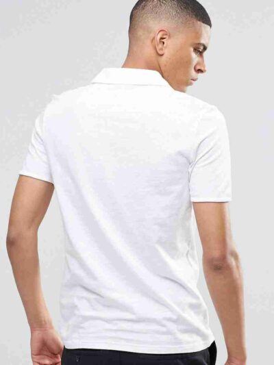 Close-up of open-collar polo shirt; textured fabric, clean stitching, sporty design. Perfect for club uniforms. Team apparel.