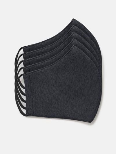 Blue outdoor face mask, durable woven fabric with fine stitching, custom logo print. Breathable protection for cycling, hikin