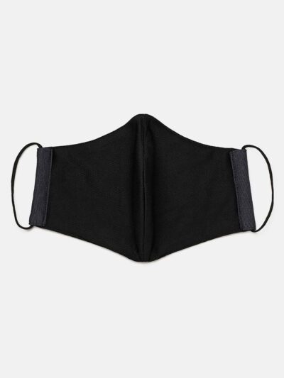 Blue outdoor face mask, durable woven fabric with fine stitching, custom logo print. Breathable protection for cycling, hikin