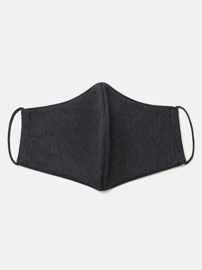 Blue outdoor face mask, durable woven fabric with fine stitching, custom logo print. Breathable protection for cycling, hikin