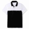 Close-up of a plain polo shirt. Soft, pique knit texture, clean stitching. Available in bulk for custom printing projects. -