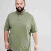 Plus size polo shirt, premium cotton pique knit. Clean, tailored fit, subtle texture. Note reinforced stitching at collar. So