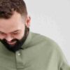 Plus size polo shirt, premium cotton pique knit. Clean, tailored fit, subtle texture. Note reinforced stitching at collar. So