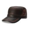 Close-up of a heather gray bomber hat, polar fleece lining visible. Adjustable ear flaps with quilted stitching detail offer