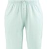 Relaxed fit cotton drawstring shorts. Soft, visible weave and fine stitching. Hints of natural dyes suggest subtle color vari