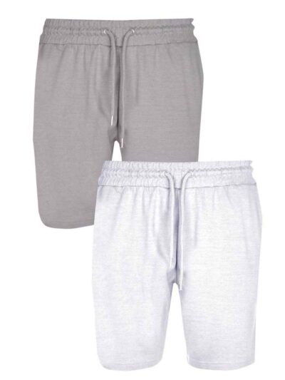 Lightweight gym shorts in heather grey; breathable mesh panels enhance ventilation. Close-up shows fine stitching detail and