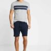 Men's street fashion short set: crisp, lightweight fabric with subtle textured weave. Clean stitching, modern fit. Relaxed, u