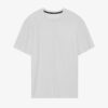 Men's two-piece short set. Textured, lightweight fabric, likely cotton blend. Matching top and shorts. Sharp, visible stitchi