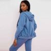 Ladies' athleisure tracksuit set. Gray heather knit, subtle reflective stripes. Cozy, relaxed fit. Fine stitching on jacket &
