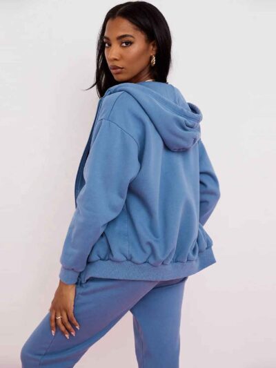 Ladies' athleisure tracksuit set. Gray heather knit, subtle reflective stripes. Cozy, relaxed fit. Fine stitching on jacket &