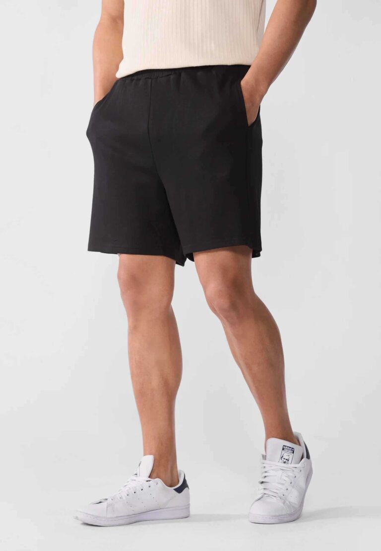 Men's short set with bold graphic print. Relaxed fit, soft cotton texture, durable stitching. Perfect casual summer outfit in