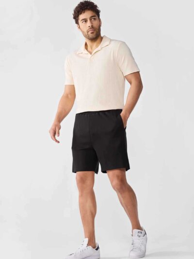 Men's short set with bold graphic print. Relaxed fit, soft cotton texture, durable stitching. Perfect casual summer outfit in