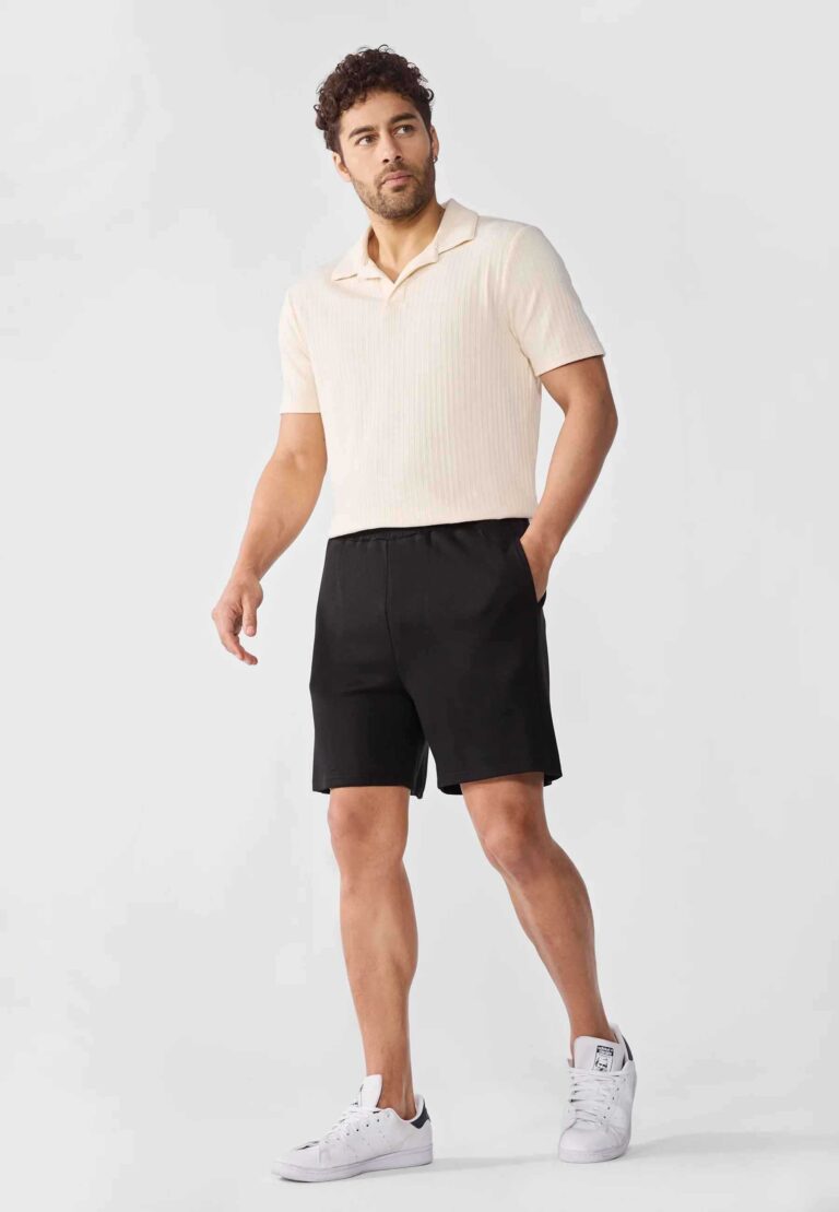 Men's short set with bold graphic print. Relaxed fit, soft cotton texture, durable stitching. Perfect casual summer outfit in