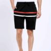Close-up of custom printed sports shorts. Lightweight, breathable fabric with vibrant design. Quality stitching and comfortab