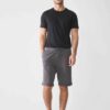 Custom Brand French Terry Shorts with T-Shirt set (RO-1820-26) on white background