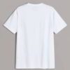 Close-up of custom screen printed t-shirt. Soft, breathable cotton texture, clean stitching. Heathered grey fabric with vibra