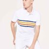 Close-up of a textured cotton polo shirt with visible breathable weave and reinforced stitching. Sportswear in a subtle shade