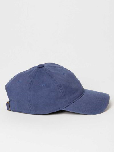 Denim navy cap with subtle stitching detail. Adjustable back strap ensures a perfect fit. Classic, casual headwear in sturdy
