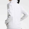 Women's two-piece tracksuit. Zipper hooded top, matching pants. Soft-look fabric, subtle stitching detail. Casual athletic we