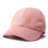Soft faux suede baseball cap, earth-tone hue. Fitted, adjustable back. Close-up shows fine stitching detail. Perfect sporty s