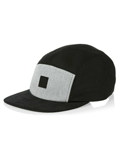 Black skull cap for motorcycle riders, hook and loop badge area on front. Breathable material, clean stitching detail. - View
