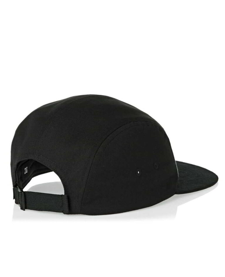 Black skull cap for motorcycle riders, hook and loop badge area on front. Breathable material, clean stitching detail. - View
