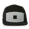 Black skull cap for motorcycle riders, hook and loop badge area on front. Breathable material, clean stitching detail. - View