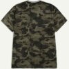Men's black and white camo tee. Ribbed neck detail. Short sleeve, soft fabric with subtle texture. Custom print ready. - View