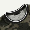 Men's black and white camo tee. Ribbed neck detail. Short sleeve, soft fabric with subtle texture. Custom print ready. - View