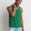 Close-up of breathable athletic tank. Fine-knit polyester, subtle sheen, reinforced stitching. Ideal bulk sportswear. - View