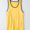 Close-up of breathable athletic tank. Fine-knit polyester, subtle sheen, reinforced stitching. Ideal bulk sportswear. - View
